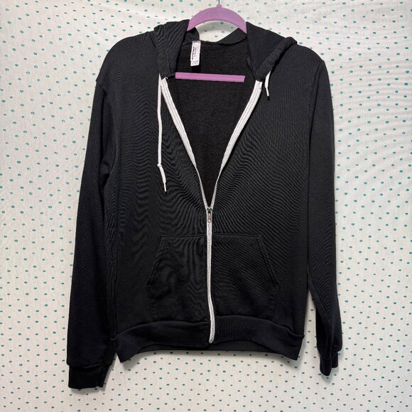 American Apparel Flex Fleece Collection Black Zip-Up Hoodie Sweatshirt - Picture 1 of 4
